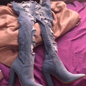 Blue jean boots